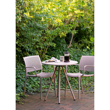 Barletta Bistro Table - Bistro table, polypropylen/steel, taupe, ø70x73,5 cm