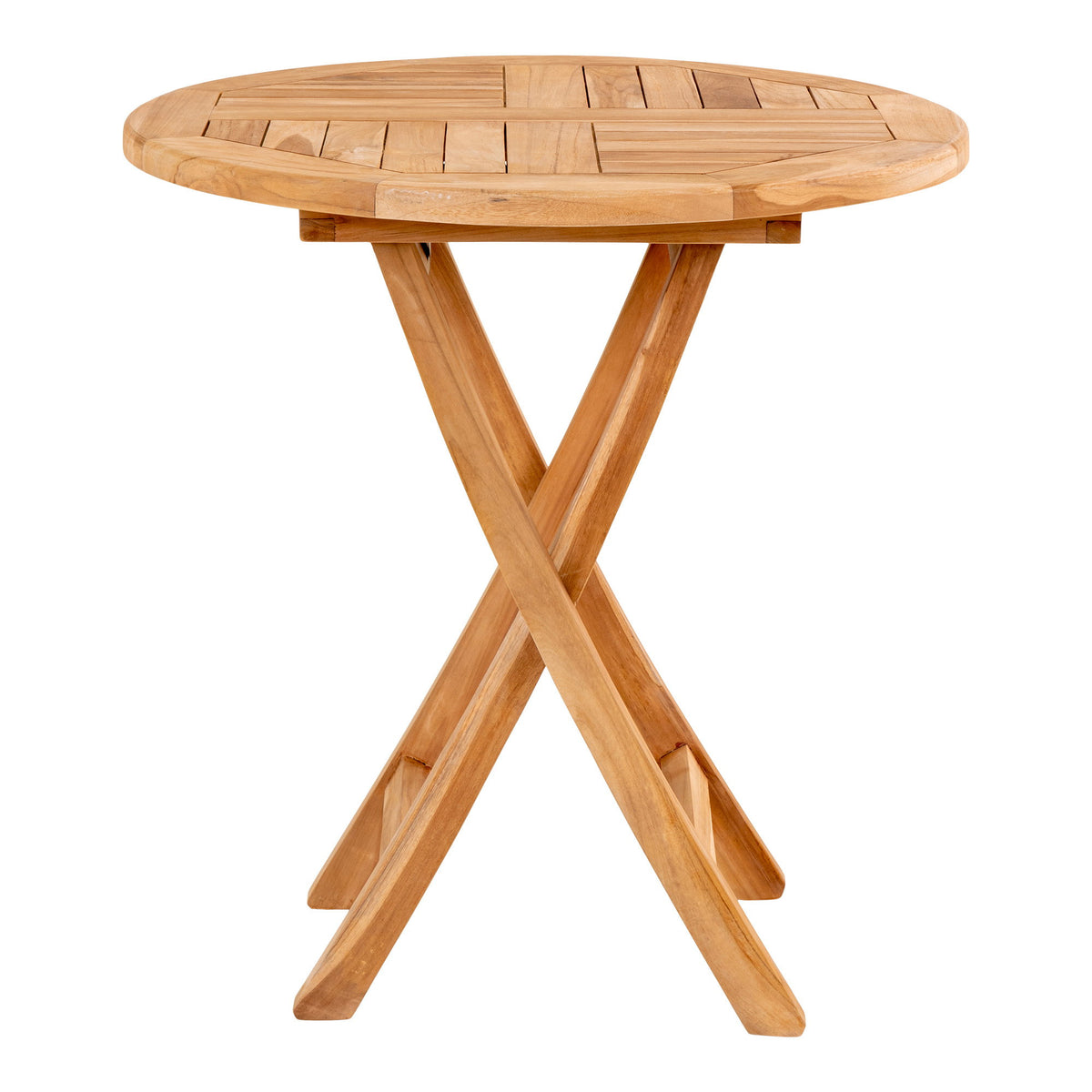 Eettafel Oviedo – teakhout, naturel, ø70×75 cm