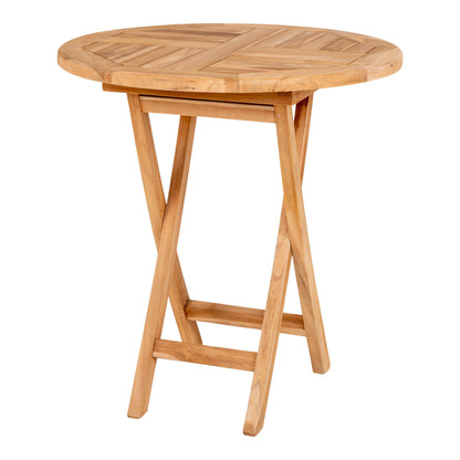 Eettafel Oviedo – teakhout, naturel, ø70×75 cm
