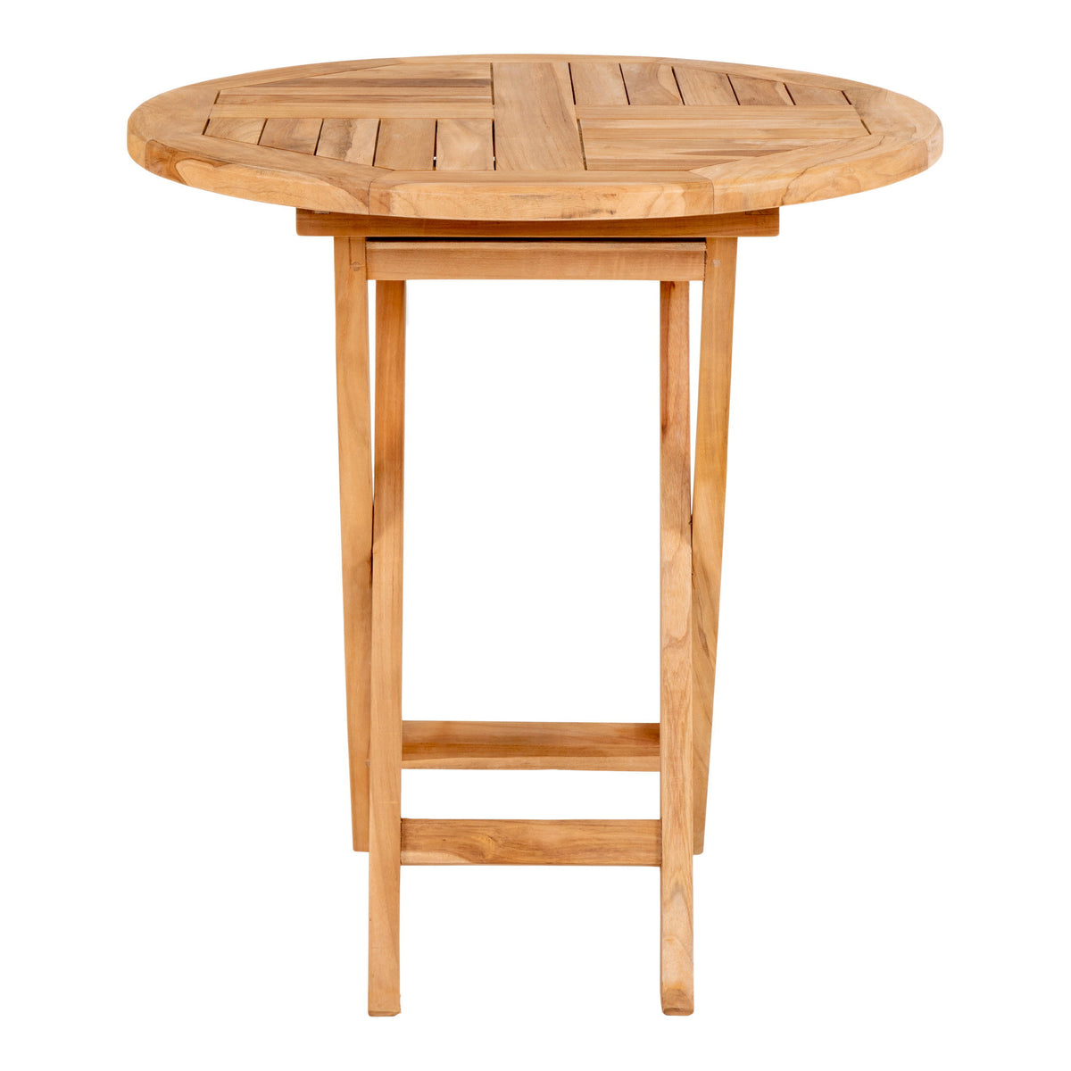 Eettafel Oviedo – teakhout, naturel, ø70×75 cm