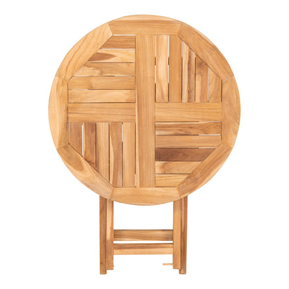 Eettafel Oviedo – teakhout, naturel, ø70×75 cm
