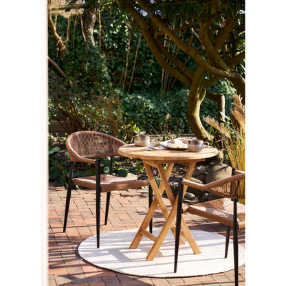 Eettafel Oviedo – teakhout, naturel, ø70×75 cm
