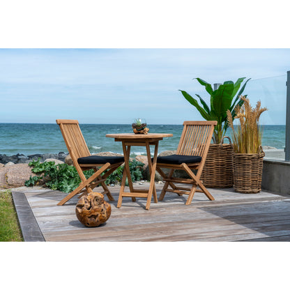 Eettafel Oviedo – teakhout, naturel, ø70×75 cm