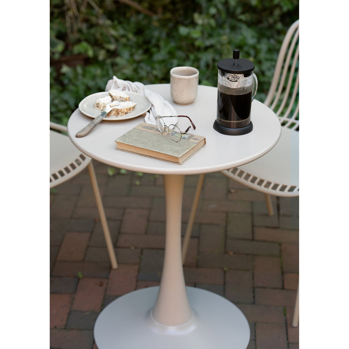 Meira Bistrotisch - Bistrotisch, Stahl, Taupe, ø60x72 cm
