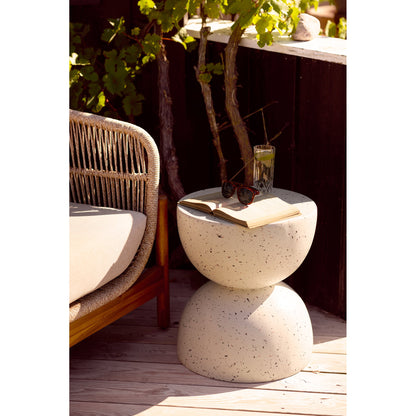 Beistelltisch Bonita - Beistelltisch, Fiberglasbeton, Terrazzo-Optik ø40x45 cm