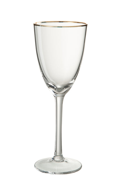 Wine Glass  Red Wine Golden Border Glass Transparent/Gold