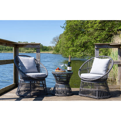Natal Loungeset – Aluminium/Teak, Anthrazit/Natur, 5-teilig