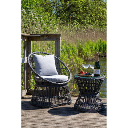 Natal Loungeset – Aluminium/Teak, Anthrazit/Natur, 5-teilig