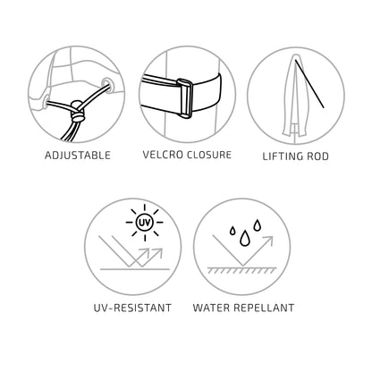 Luxus Schutzhülle - Luxus Schutzhülle für Marktschirm, 210g/m2 600D Polyester PU-beschichtet, wasserabweisend, schwarz