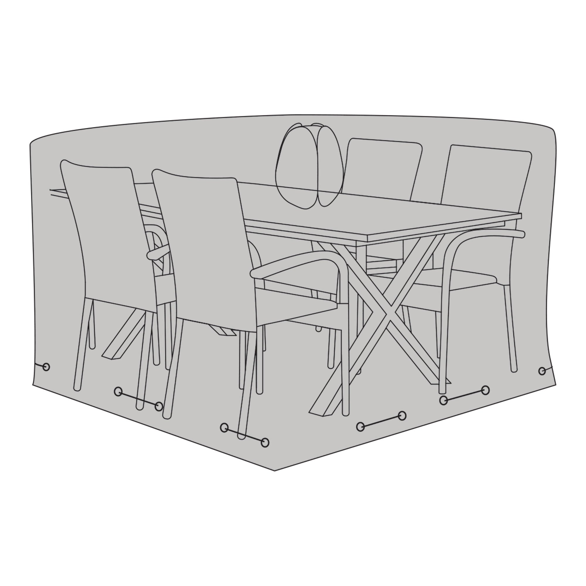 Luxury Cover - Luxury cover for table with 4 chairs, 210g/m2 600D polyester PU coated, water repellant, black