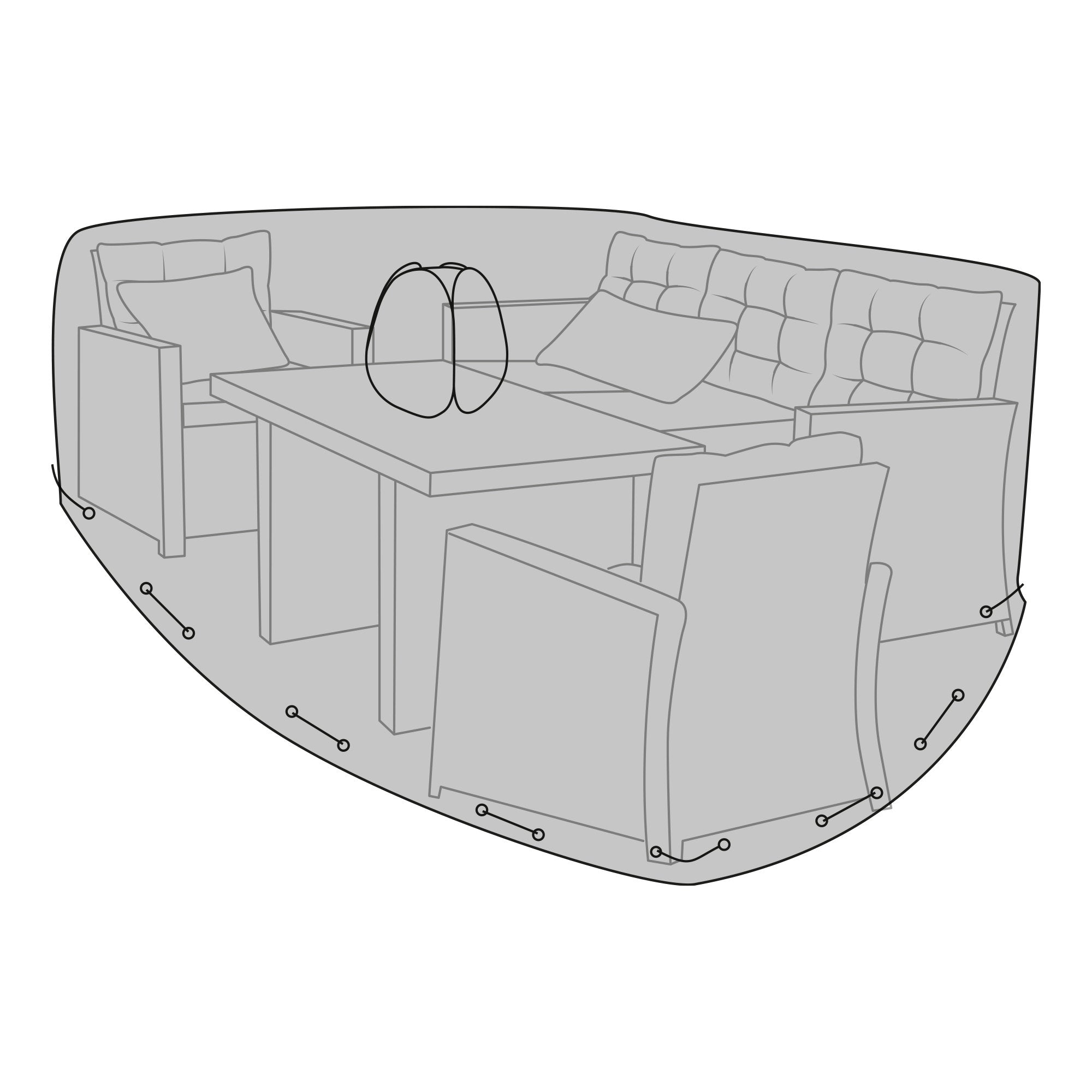 Luxusabdeckung - Luxusabdeckung für Lounge- und Sofagarnituren, 210g/m2 600D Polyester PU-beschichtet, wasserabweisend, schwarz