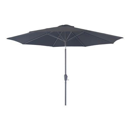 Houston Sonnenschirm - Sonnenschirm mit Kurbel und Knickfunktion, Metallstange, schwarz, ø300 cm