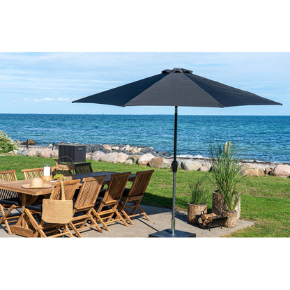 Houston Sonnenschirm - Sonnenschirm mit Kurbel und Knickfunktion, Metallstange, schwarz, ø300 cm