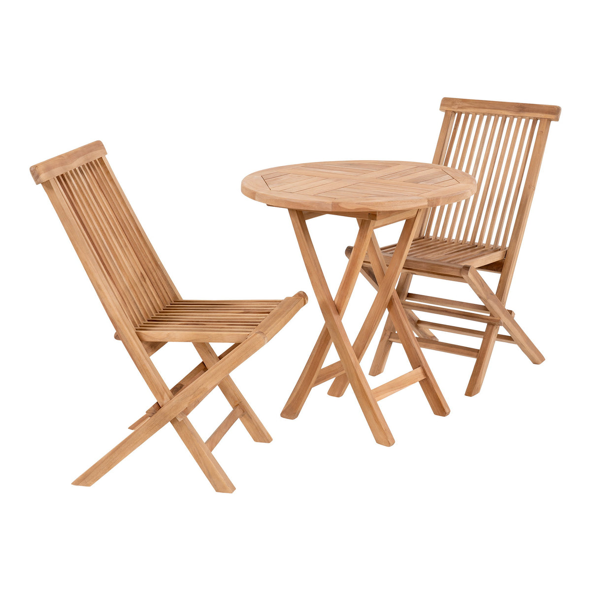 Tuinset Oviedo en Toledo – teak naturel, tafel en 2 stoelen