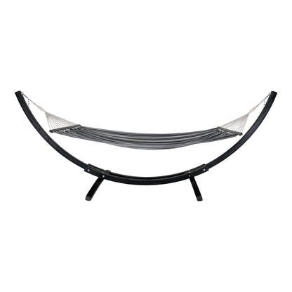 Tripoli Hammock  - Hammock on wooden stand, larch, polyester/cotton, black/grey/white