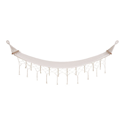 Hängematte Edessa – Polyester/Baumwolle, Lärche, Off-White, 200×80 cm