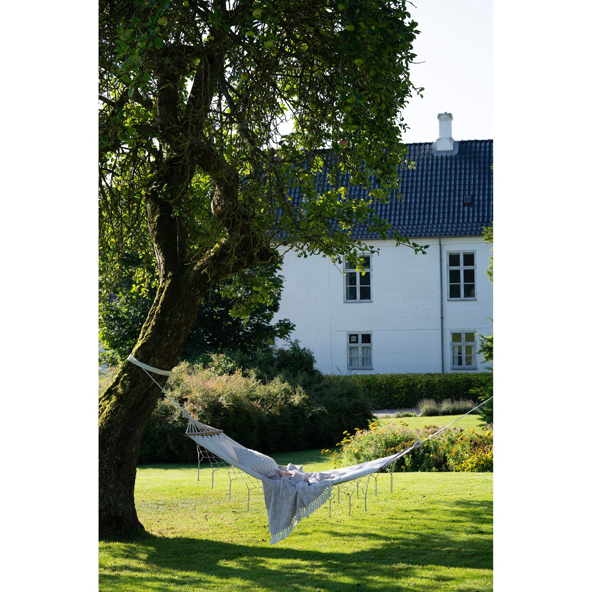 Hängematte Edessa – Polyester/Baumwolle, Lärche, Off-White, 200×80 cm