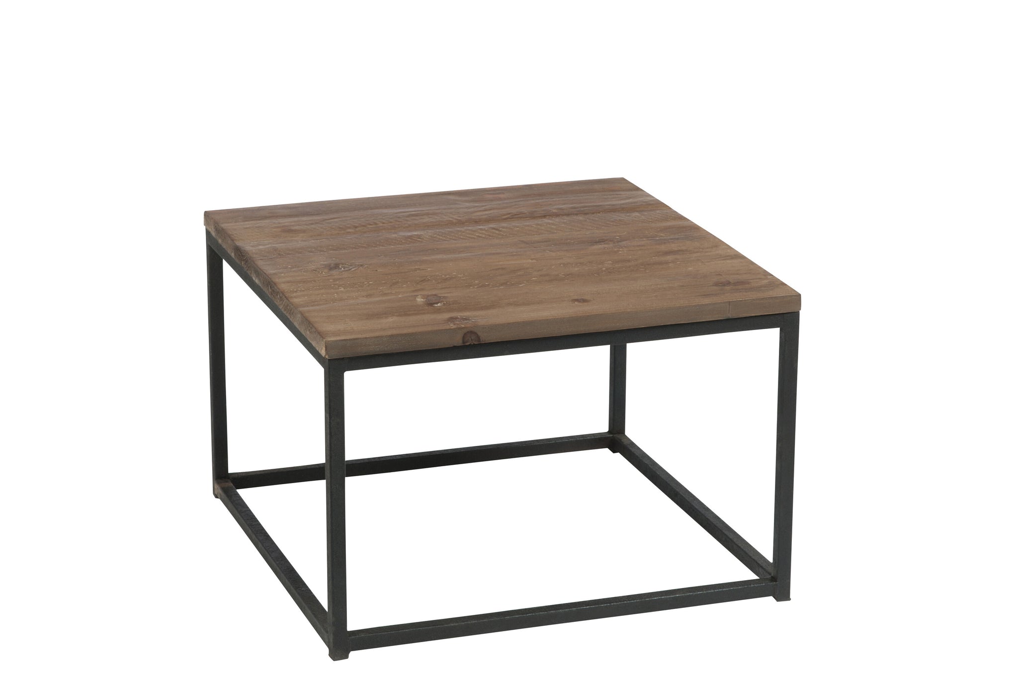 Side Table Wood/Metal Brown+Black