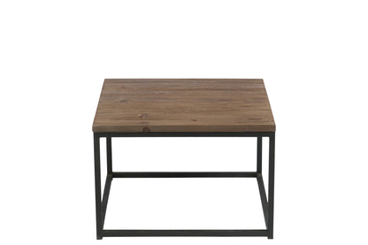 Side Table Wood/Metal Brown+Black