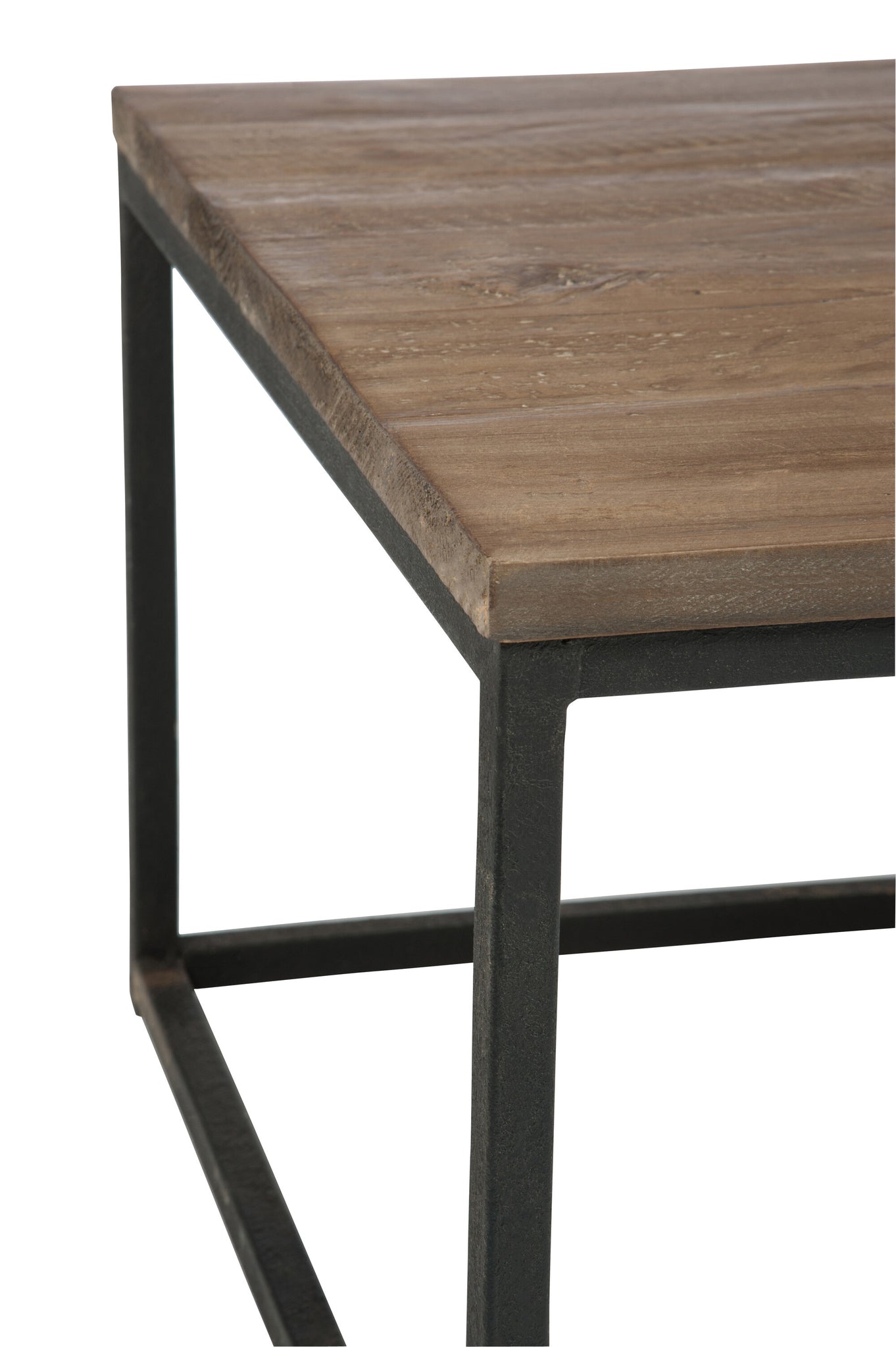 Side Table Wood/Metal Brown+Black