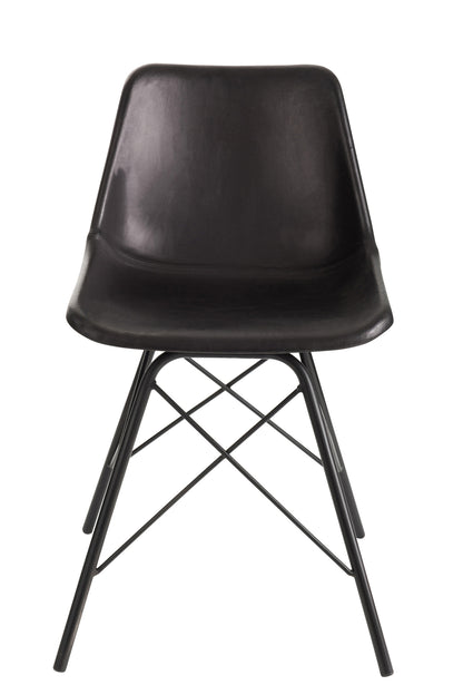 Chair Loft Leather/Metal Black