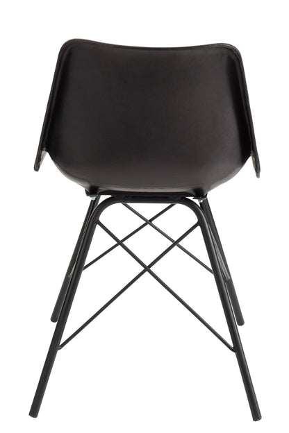 Chair Loft Leather/Metal Black