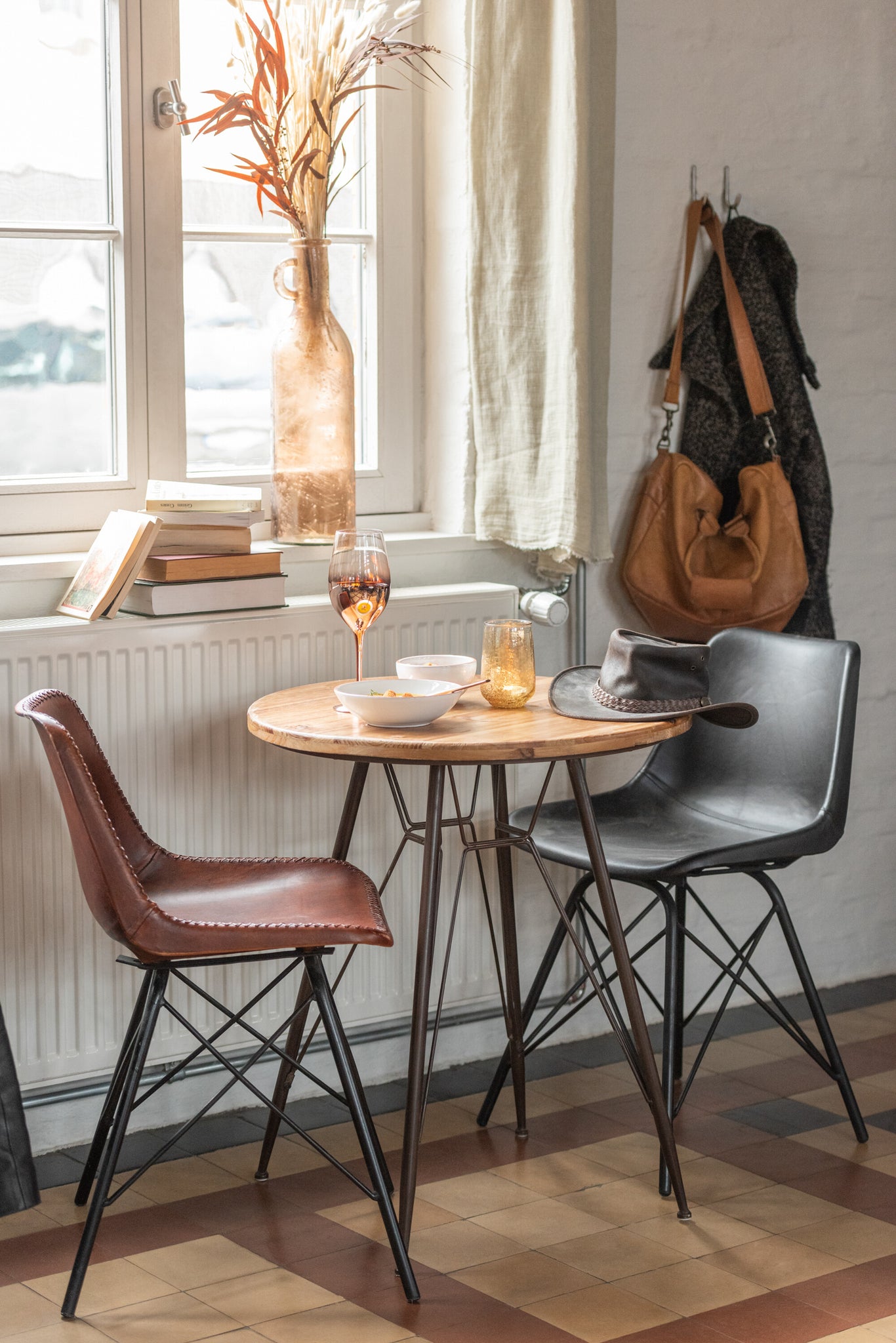 Chair Loft Leather/Metal Black