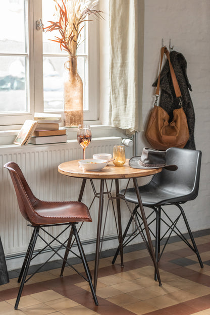 Chair Loft Leather/Metal Black