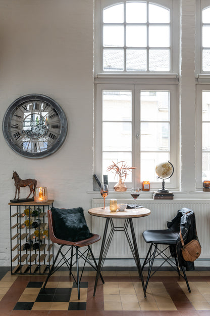 Chair Loft Leather/Metal Black