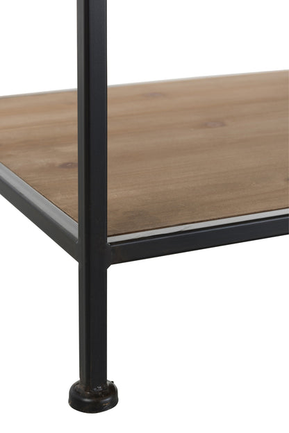 Textlel Rack Metal/Wood Black