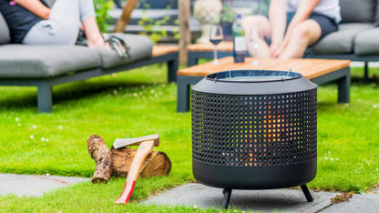 Midland Feuerkorb mit BBQ-Grill Schwarz