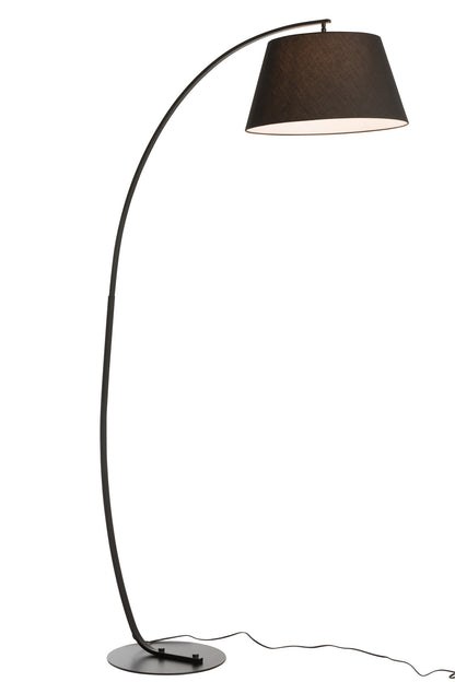 Stehlampe, Bogen, Metall, Schwarz