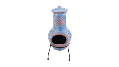 Colima Schornstein Lehmkamin Blau/Rot