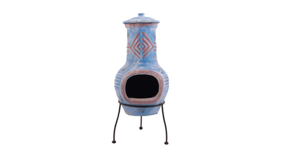 Colima Schornstein Lehmkamin Blau/Rot