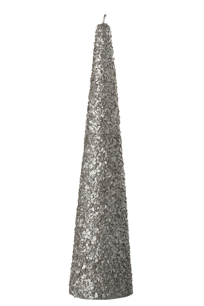 Candle Conic Glitter Wax Champagne Large-10H