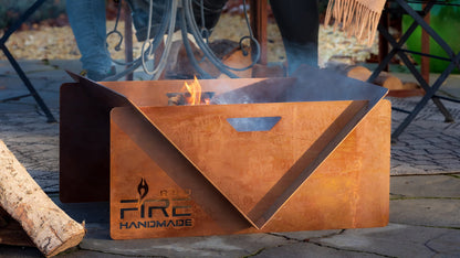 V Feuerschale Handmade Rost