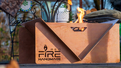 V Feuerschale Handmade Rost