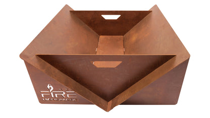 V Feuerschale Handmade Rost