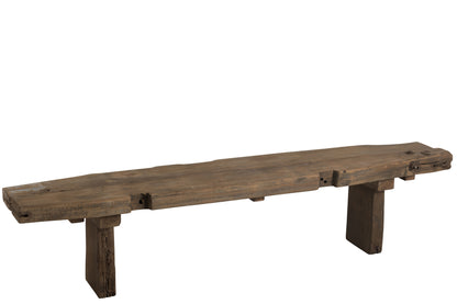 Bench Rough Recycled Wood Brown