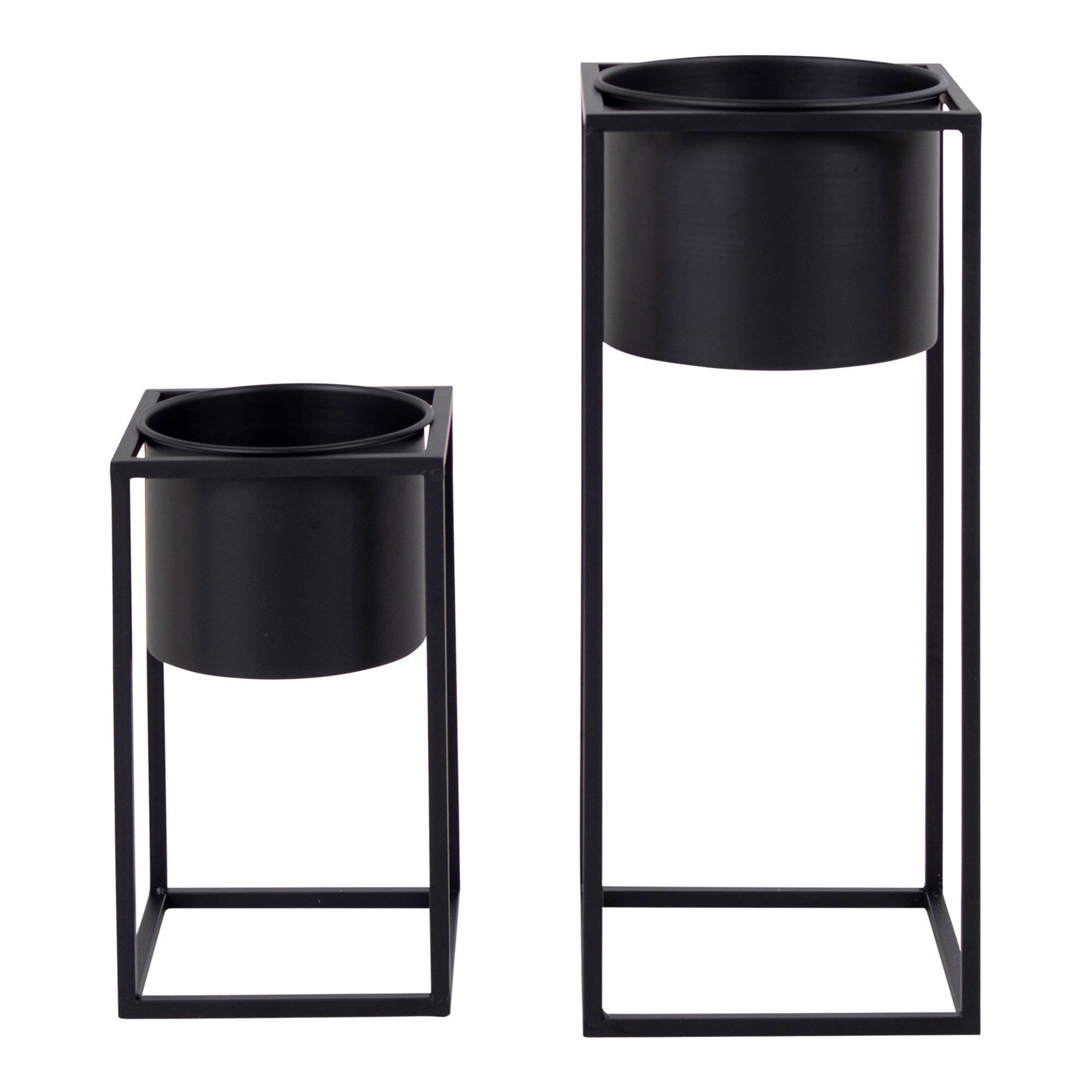 Marla Blumentöpfe – Stahl, schwarz (2er-Set)