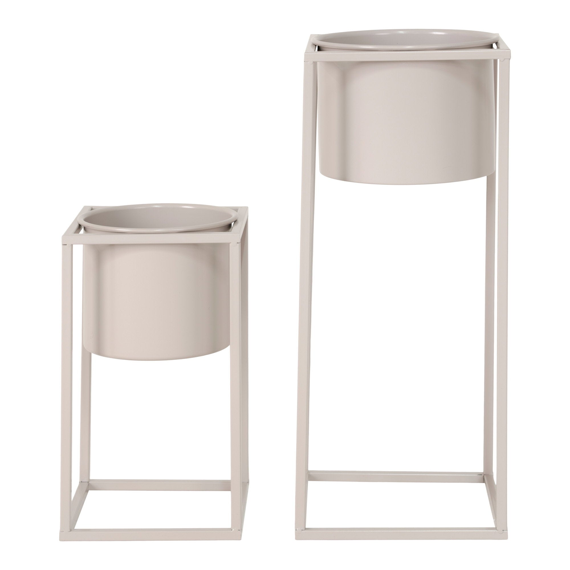 Marla Blumentöpfe – Stahl, Beige/Grau (2er-Set)