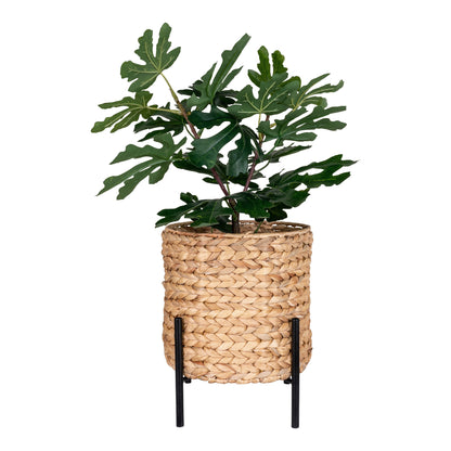 Antas Übertopf – Wasserhyazinthe mit Metall, schwarz/natur ø26,5×29 cm
