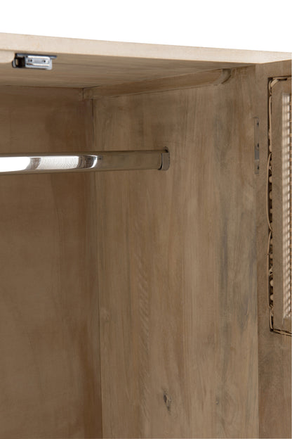 Cabinet 3Doors+4Drawers Woven Reed Mango Wood Natural
