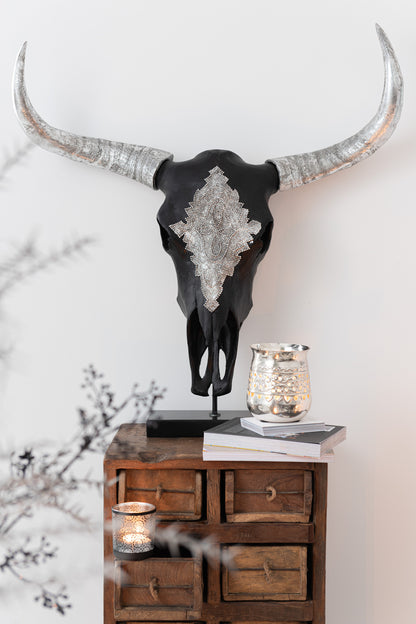 Cabinet 12Drawers Rough Recycled Wood Brown