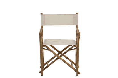 Chair Director Pliable Bamboo+Textile Natural+White