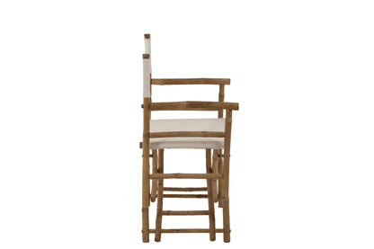 Chair Director Pliable Bamboo+Textile Natural+White