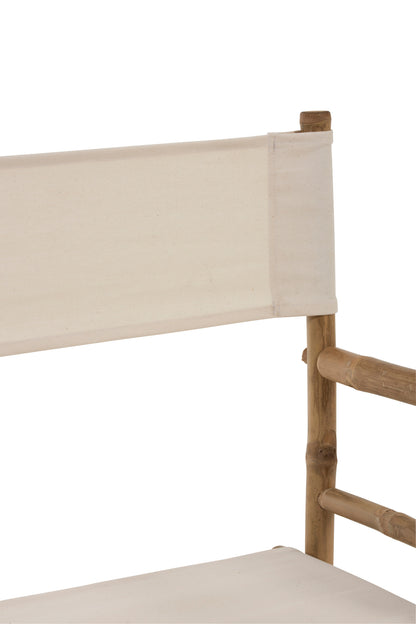 Chair Director Pliable Bamboo+Textile Natural+White