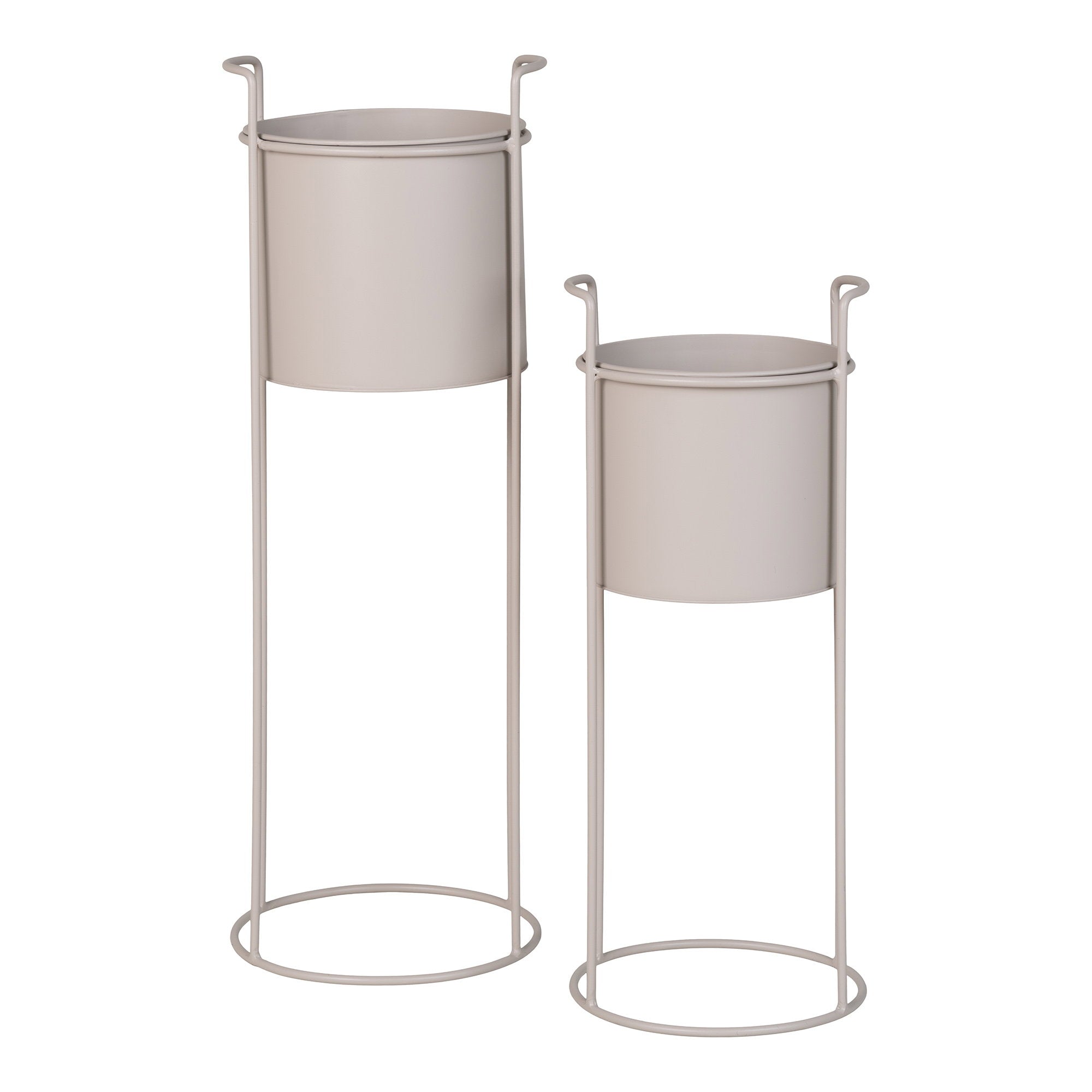 Rabo bloempot – staal, zand, set van 2