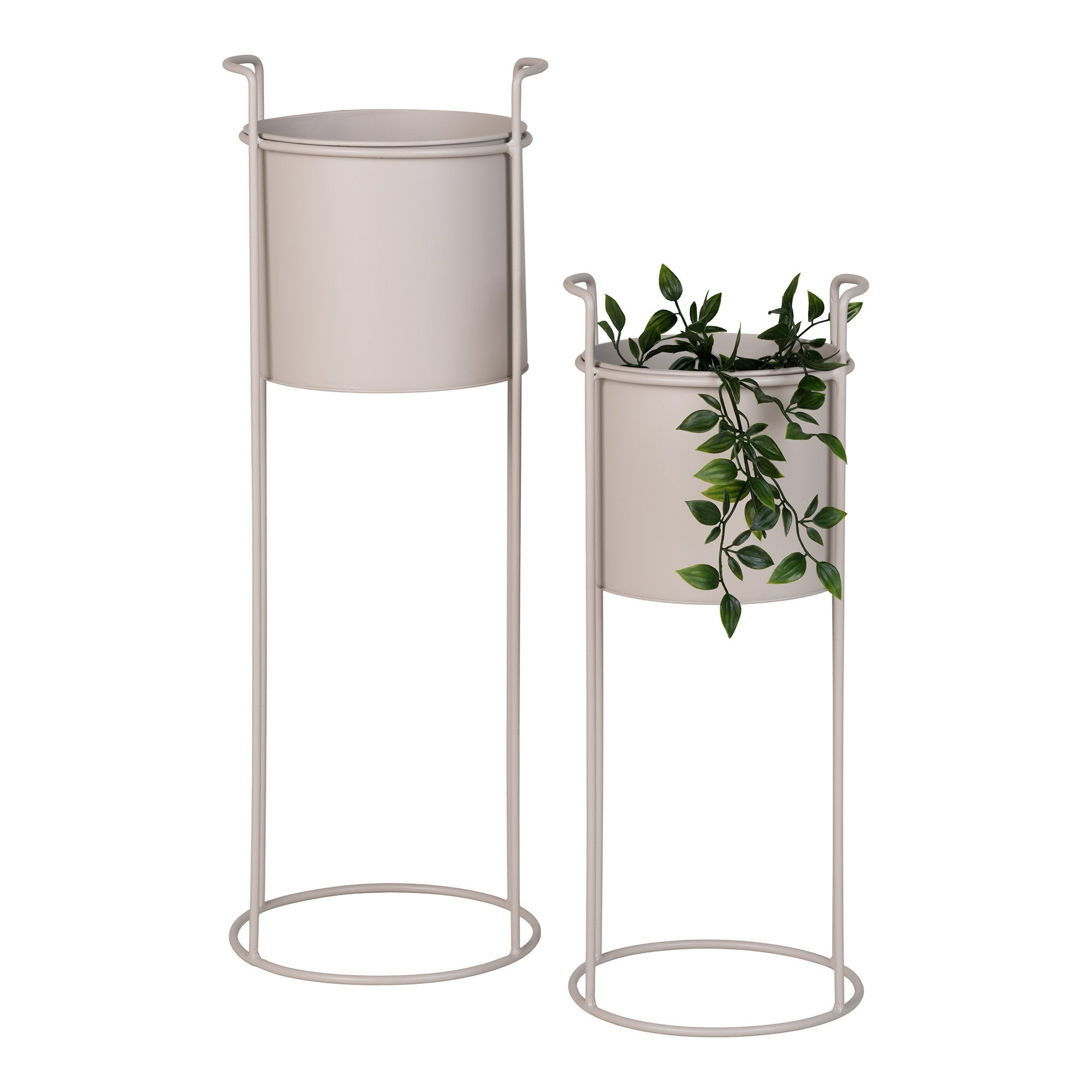 Rabo bloempot – staal, zand, set van 2