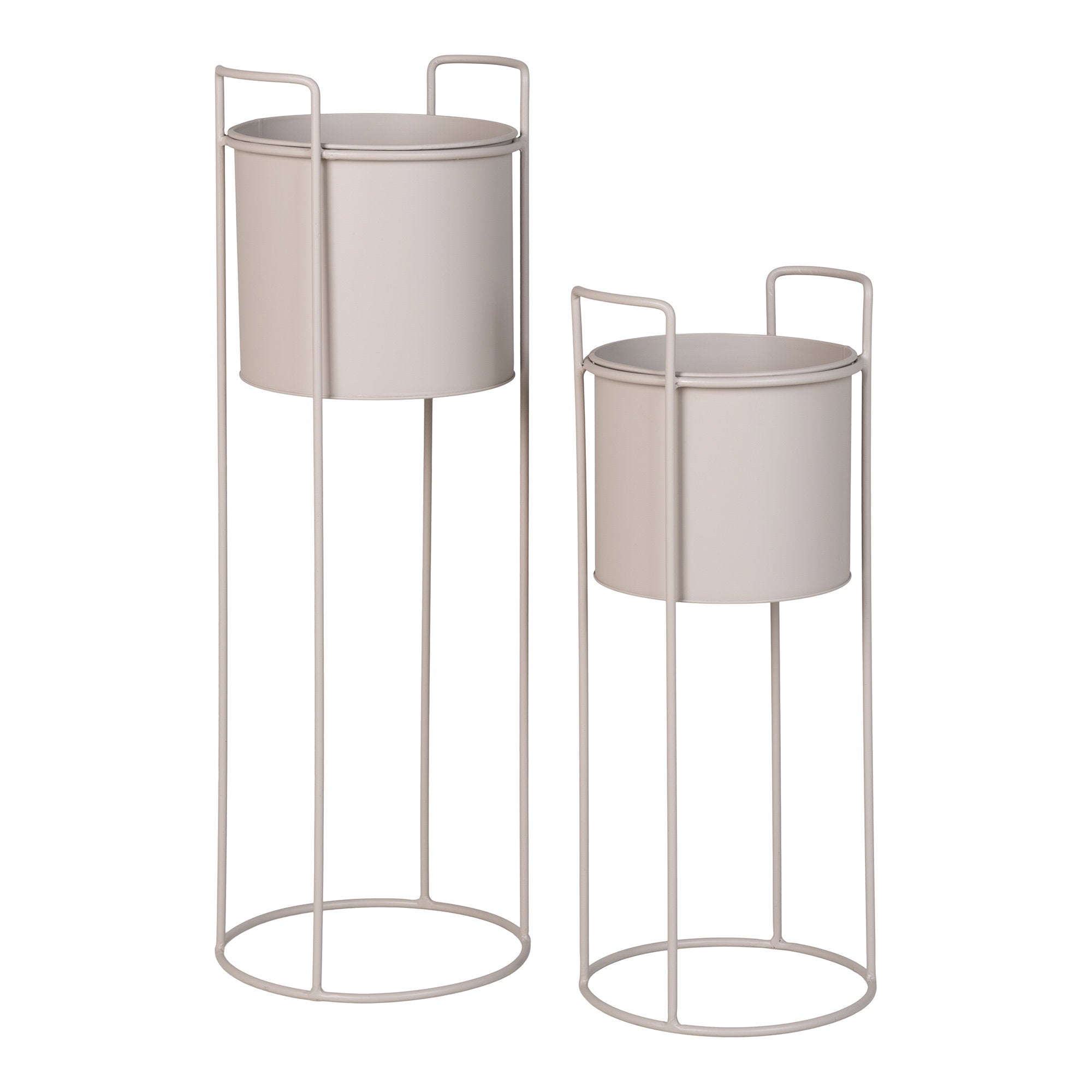 Rabo bloempot – staal, zand, set van 2